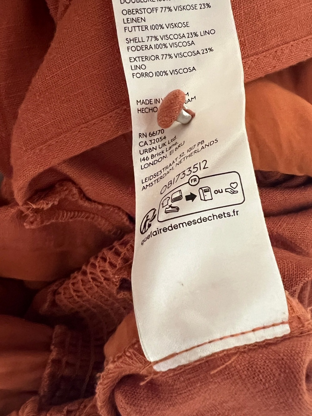 By Anthropologie V Neck Ruffle Copper Jumpsuit Size S - Picture 8 of 16